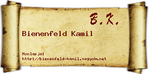 Bienenfeld Kamil névjegykártya